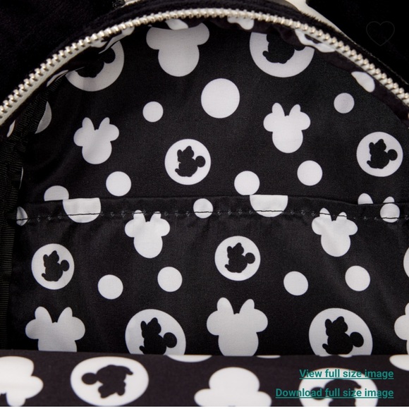 Loungefly Minnie Mouse Exclusive Polka Dot Pearl Mini Backpack & Wallet - Picture 11 of 12